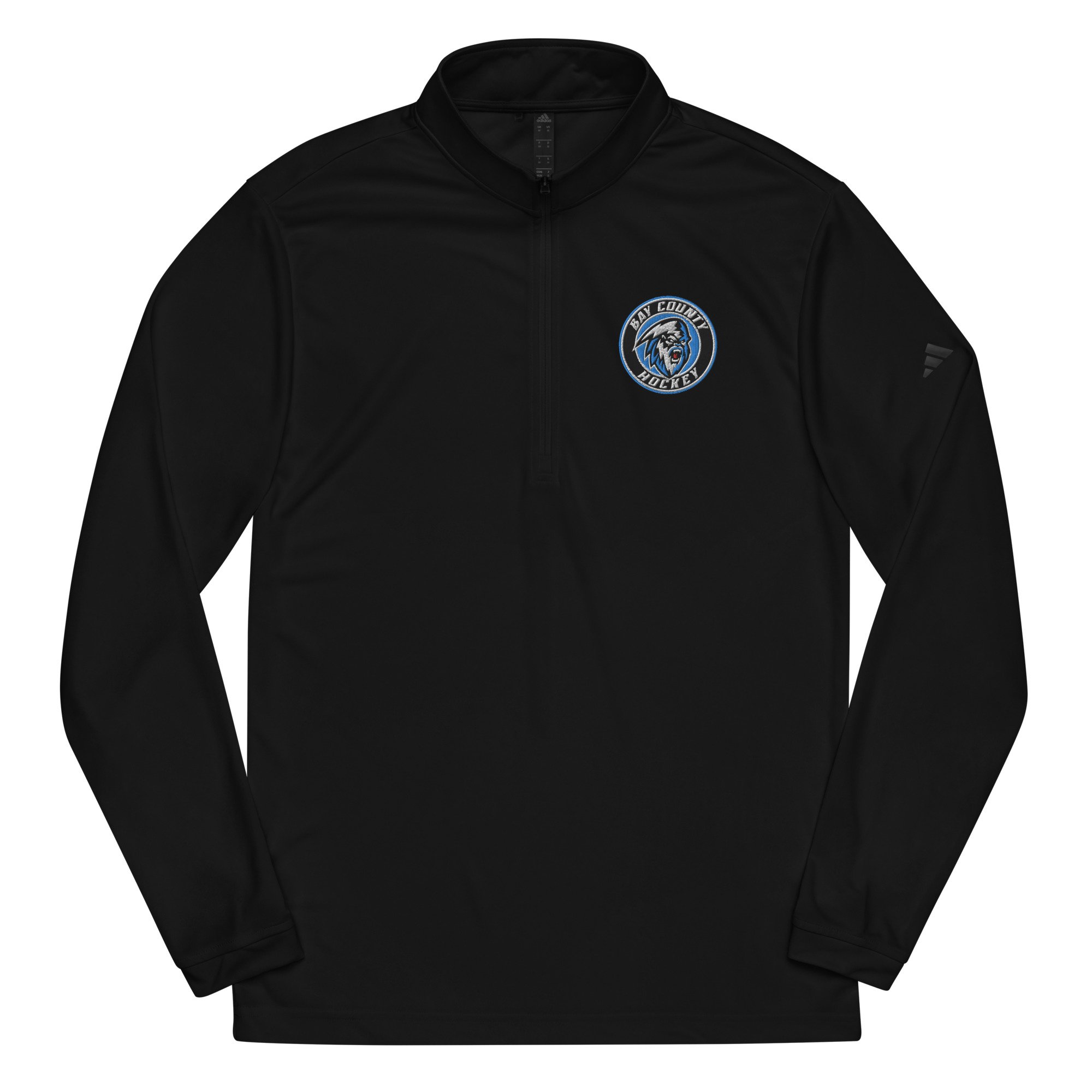 Adidas Quarter Zip Pullover: Bay County Hockey - Circle Logo